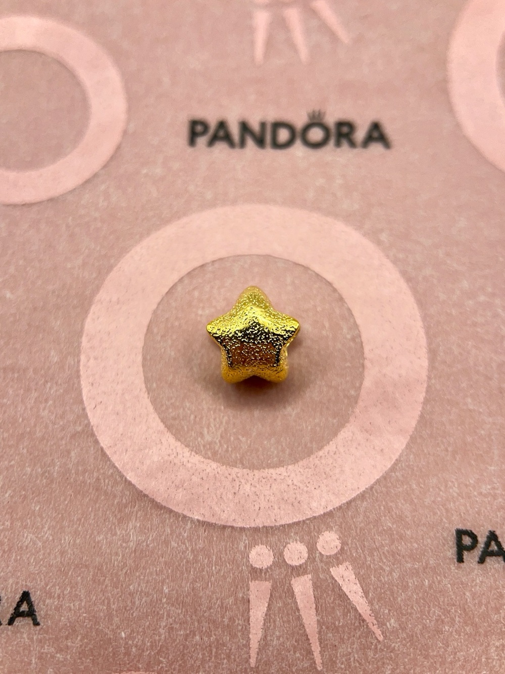Pandora Gold Textured Star Mini Charm 763073C00